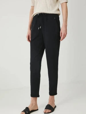 Medicine spodnie dresowe damskie kolor czarny proste medium waist