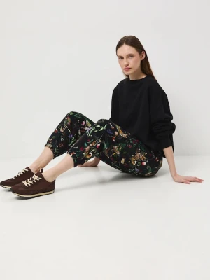 Medicine spodnie dresowe damskie kolor czarny szerokie medium waist