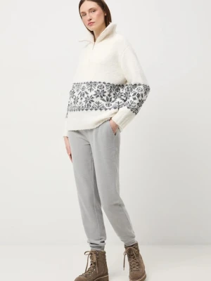 Medicine spodnie dresowe damskie kolor szary melanżowe