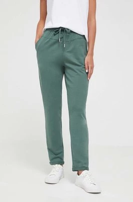 Medicine spodnie dresowe damskie kolor zielony gładkie