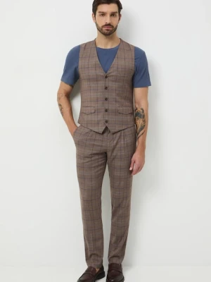 Medicine spodnie męskie kolor brązowy dopasowane