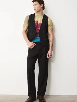 Medicine spodnie męskie kolor czarny proste