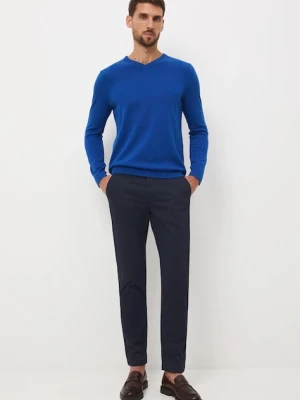 Medicine spodnie męskie kolor granatowy w fasonie chinos