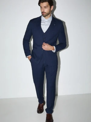 Medicine spodnie męskie kolor granatowy w fasonie chinos