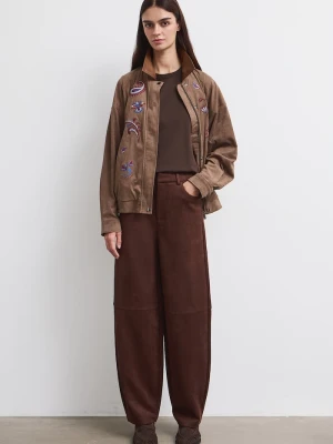 Medicine spodnie slouchy damskie brązowy