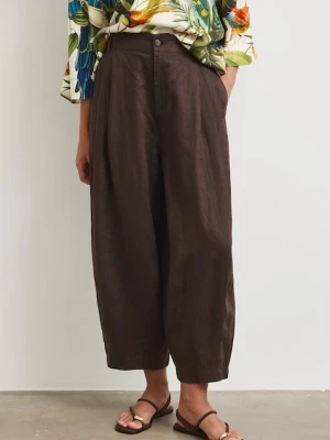 Medicine spodnie slouchy damskie lniane