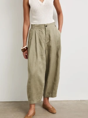 Medicine spodnie slouchy damskie lniane