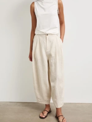 Medicine spodnie slouchy damskie lniane