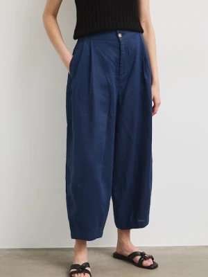 Medicine spodnie slouchy damskie lniane
