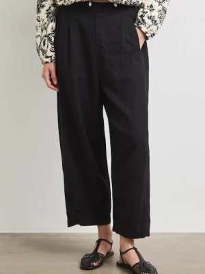Zdjęcie produktu Medicine spodnie slouchy damskie z lnem czarny