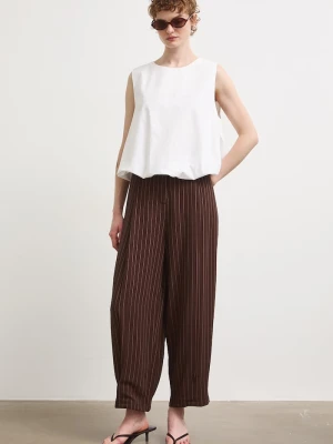 Medicine spodnie slouchy damskie z wiskozą brązowy