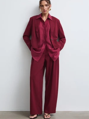 Medicine spodnie wide leg damskie bordowy