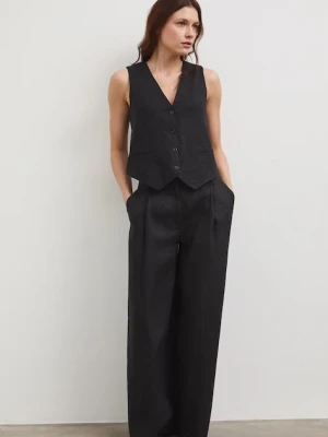 Medicine spodnie wide leg damskie lniane