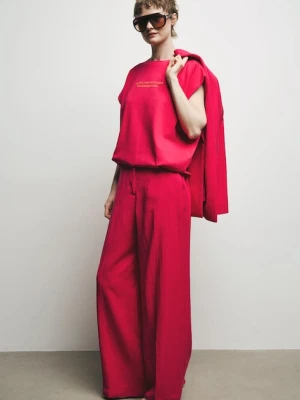 Medicine spodnie wide leg damskie z wiskozą