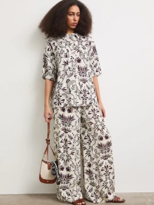 Medicine spodnie wide leg damskie z wiskozą