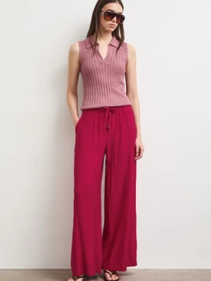 Medicine spodnie wide leg damskie z wiskozą