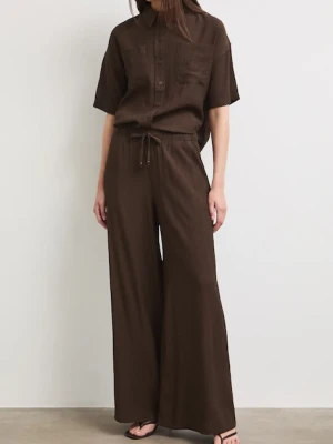 Medicine spodnie wide leg damskie z wiskozą