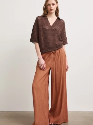 Medicine spodnie wide leg damskie z wiskozy