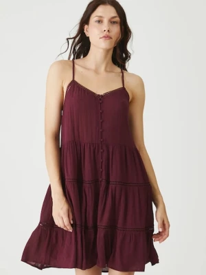 Medicine sukienka kolor bordowy mini oversize