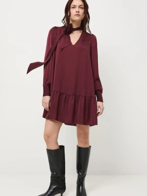 Medicine sukienka kolor bordowy mini oversize