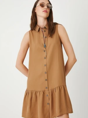 Medicine sukienka kolor brązowy mini oversize
