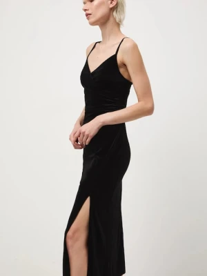 Medicine sukienka kolor czarny midi dopasowana