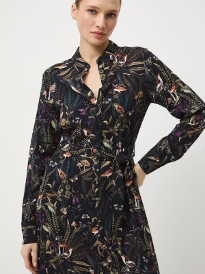 Medicine sukienka kolor czarny midi rozkloszowana