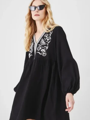 Medicine sukienka kolor czarny mini oversize