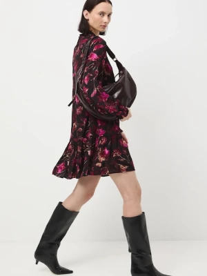 Medicine sukienka kolor czarny mini rozkloszowana