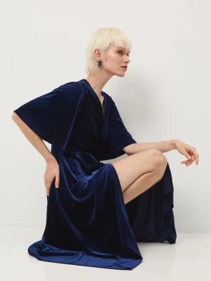 Medicine sukienka kolor granatowy midi rozkloszowana