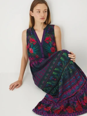 Medicine sukienka kolor multicolor maxi rozkloszowana