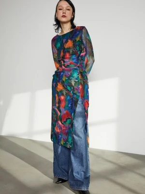 Medicine sukienka kolor multicolor midi dopasowana
