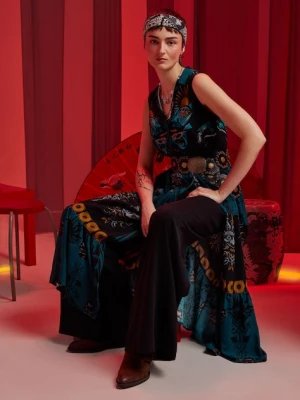 Medicine sukienka kolor multicolor midi oversize