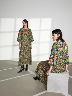 Medicine sukienka kolor multicolor midi rozkloszowana