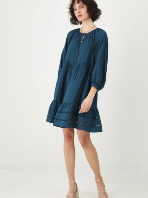 Medicine sukienka kolor turkusowy mini oversize