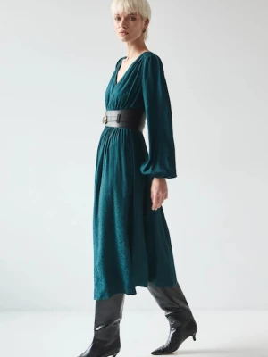 Medicine sukienka kolor zielony midi rozkloszowana