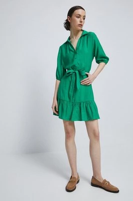 Medicine sukienka kolor zielony mini rozkloszowana