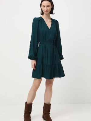 Medicine sukienka kolor zielony mini rozkloszowana