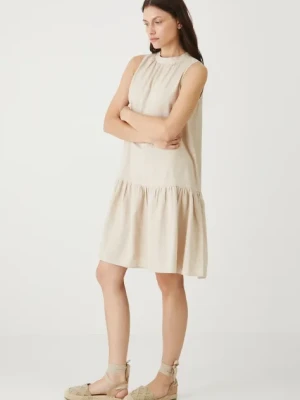 Medicine sukienka lniana kolor beżowy mini oversize