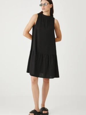 Medicine sukienka lniana kolor czarny mini oversize