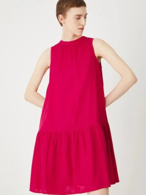 Medicine sukienka lniana kolor czerwony mini oversize