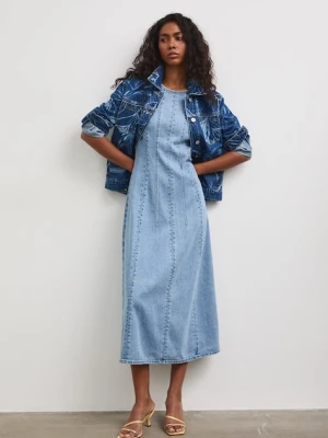 Medicine sukienka rozkloszowana jeansowa