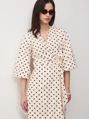 Medicine sukienka rozkloszowana z dodatkiem lnu