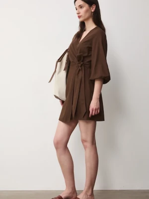 Medicine sukienka rozkloszowana z dodatkiem lnu