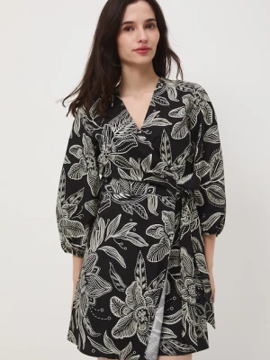 Medicine sukienka rozkloszowana z dodatkiem lnu