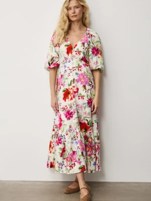 Medicine sukienka rozkloszowana z dodatkiem lnu