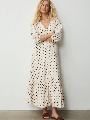 Medicine sukienka rozkloszowana z dodatkiem lnu