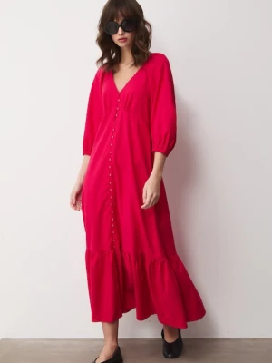 Medicine sukienka rozkloszowana z dodatkiem lnu