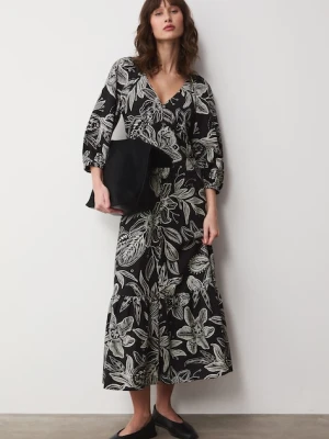 Medicine sukienka rozkloszowana z dodatkiem lnu