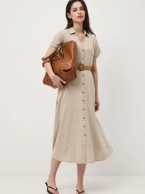 Medicine sukienka rozkloszowana z lnem